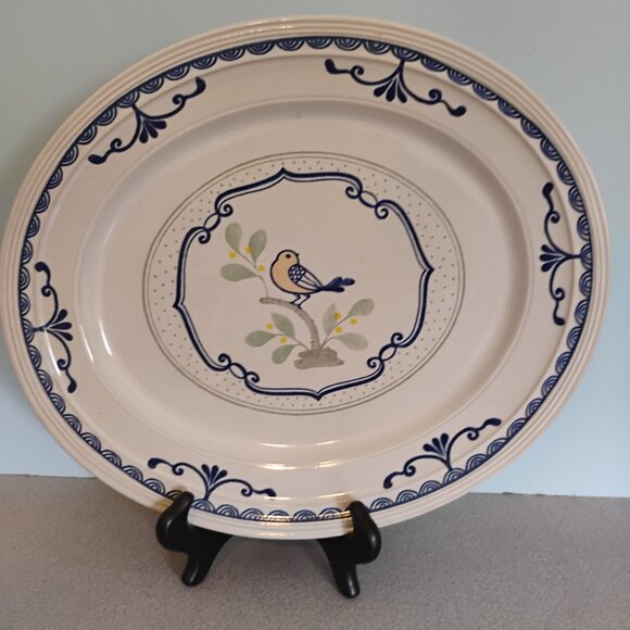 Franciscan Stoneware California Love Bird Pattern oval Platter 13" - Picture 2 of 4